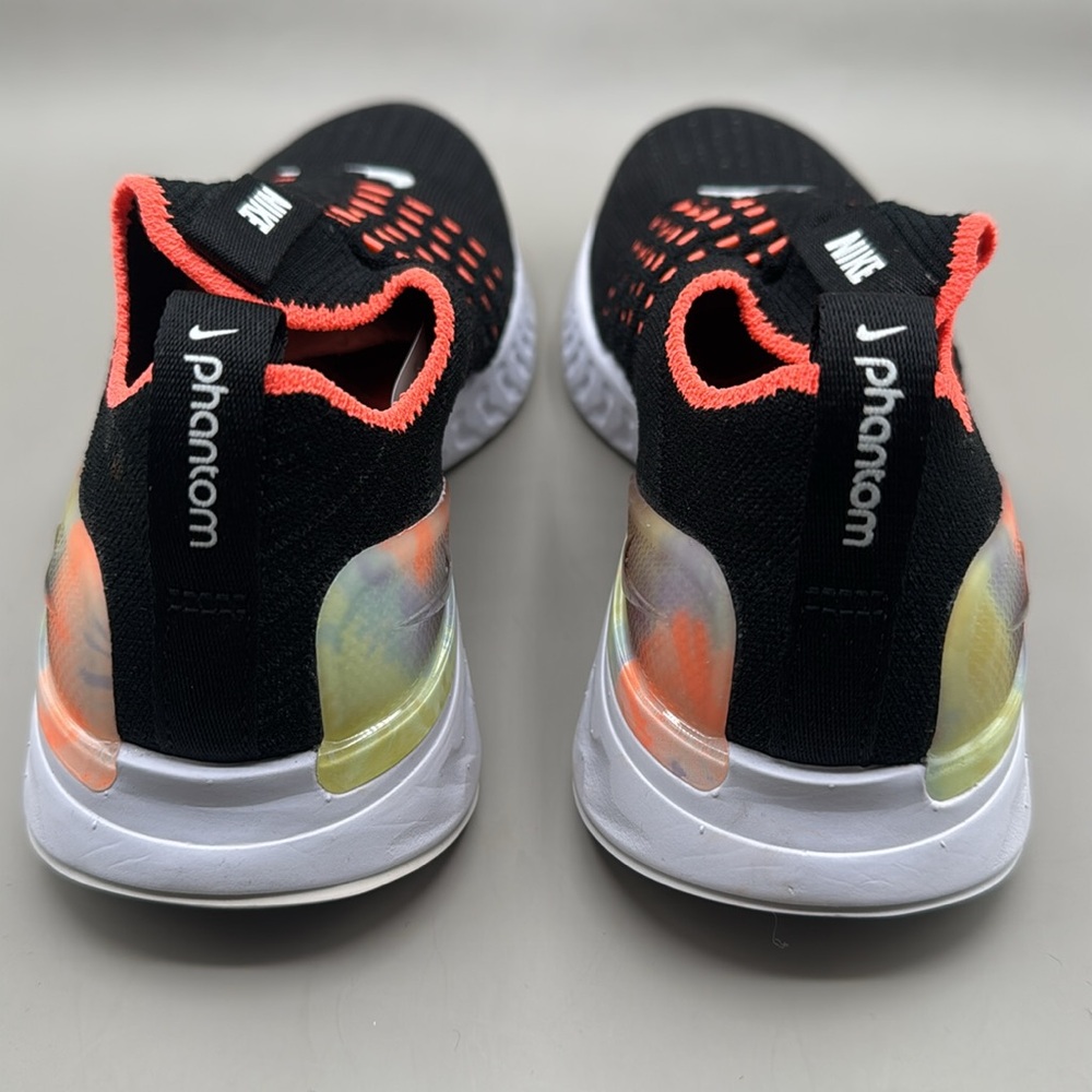 NWT! Nike React Phantom Run Flyknit 2 Sneakers Women’s 5 Neon Orange, Black - Picture 7 of 12